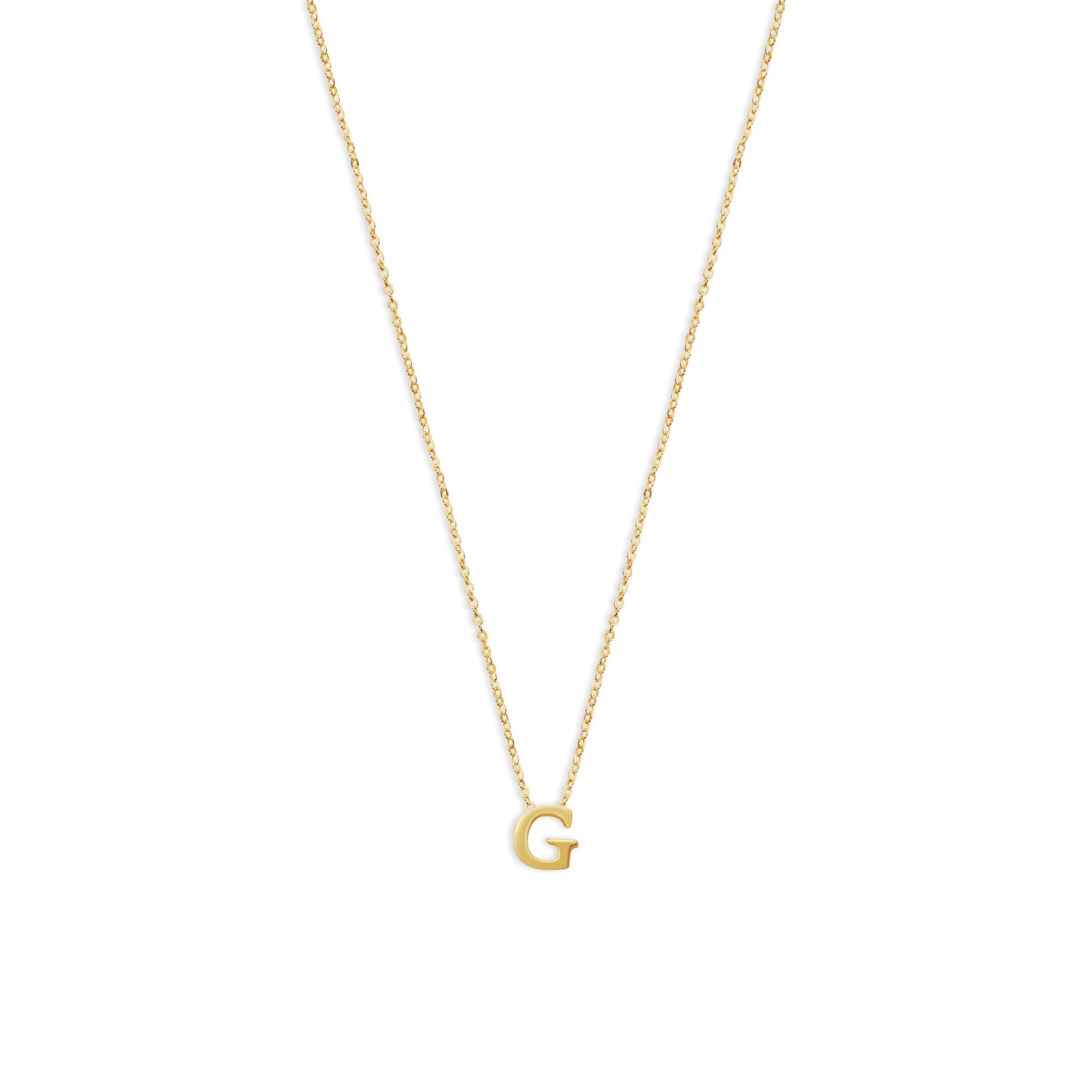 block letter g initial necklace