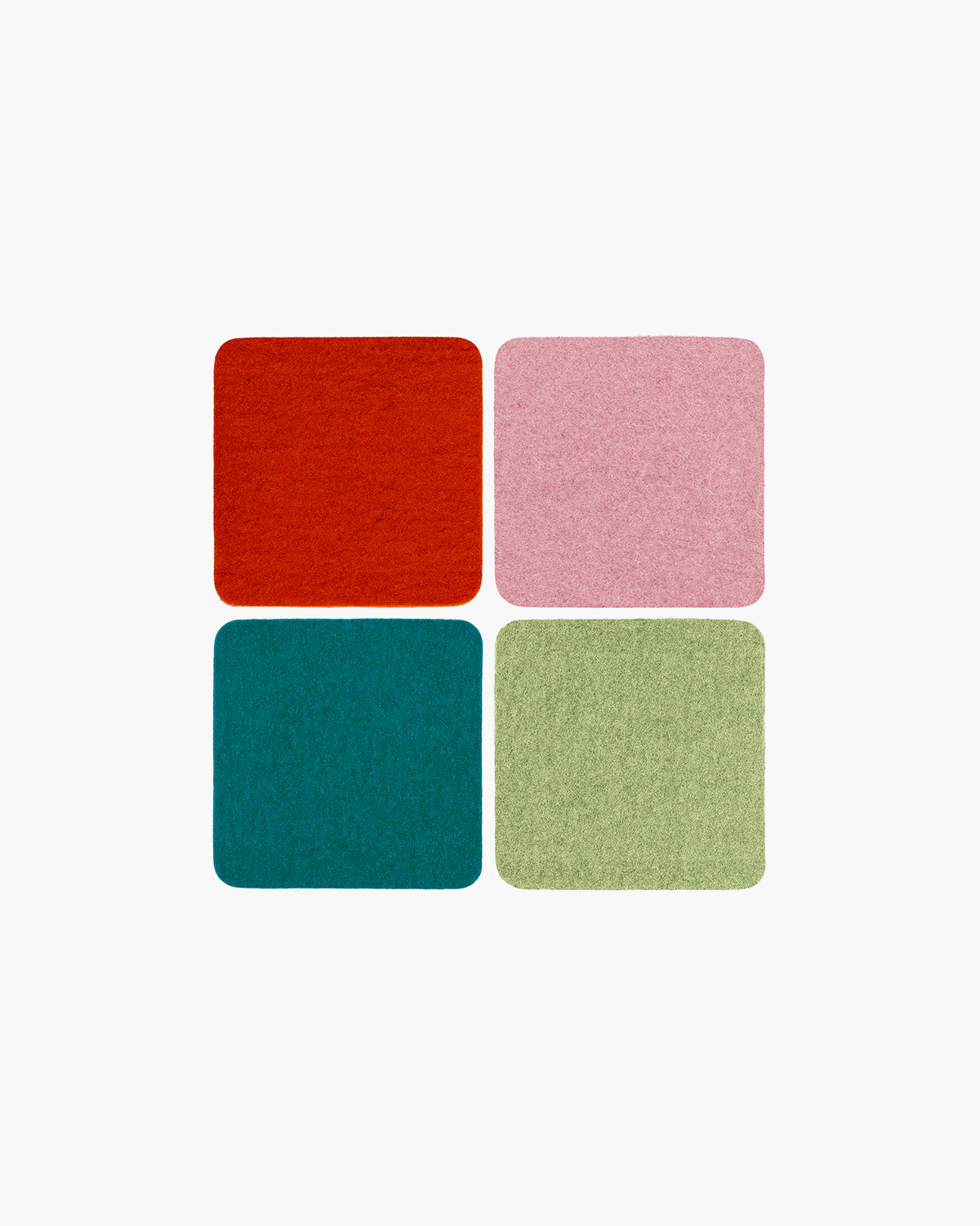 4 Pack Multi | Bierfilzl Merino Wool Square Coaster | Happy