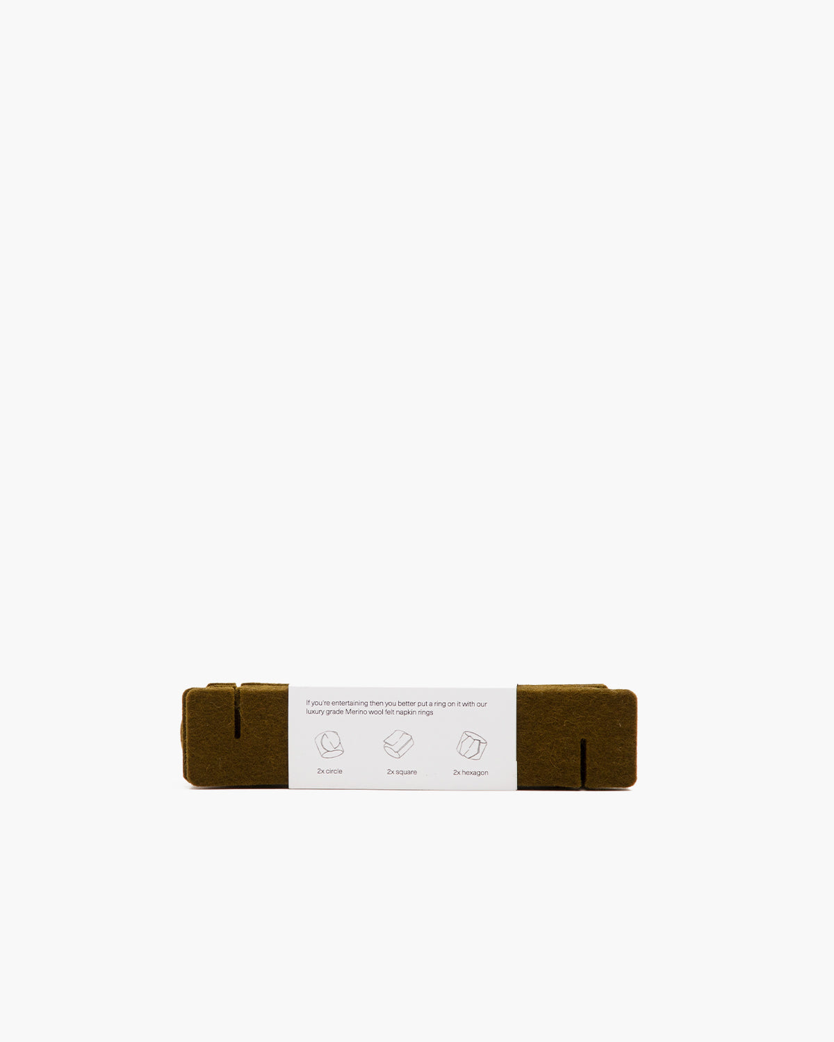 Maki Merino Wool Napkin Rings - 6 Pack | Moss