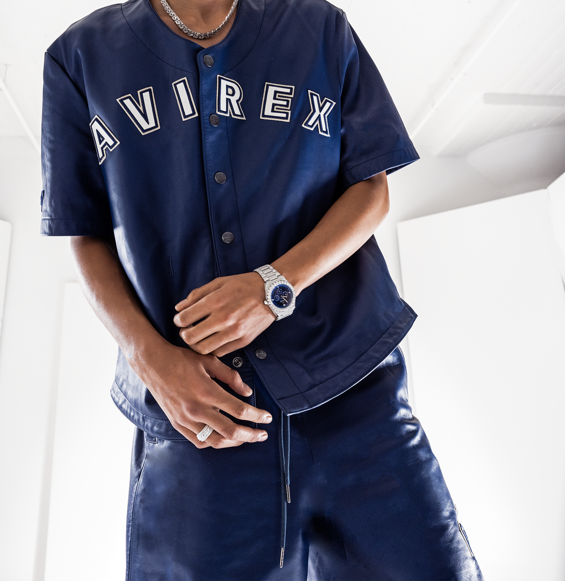 Game Day Nappa Leather Short | Varsity Blue