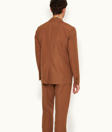 Garret Tailored Fit, Italian Made, Two-Button Unstructured Blazer | Cinnamon Coffee