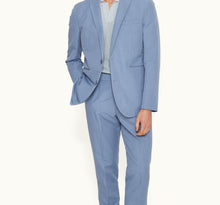 Garret Tailored Fit, Italian Made, Two-Button Unstructured Blazer | Springfield Blue