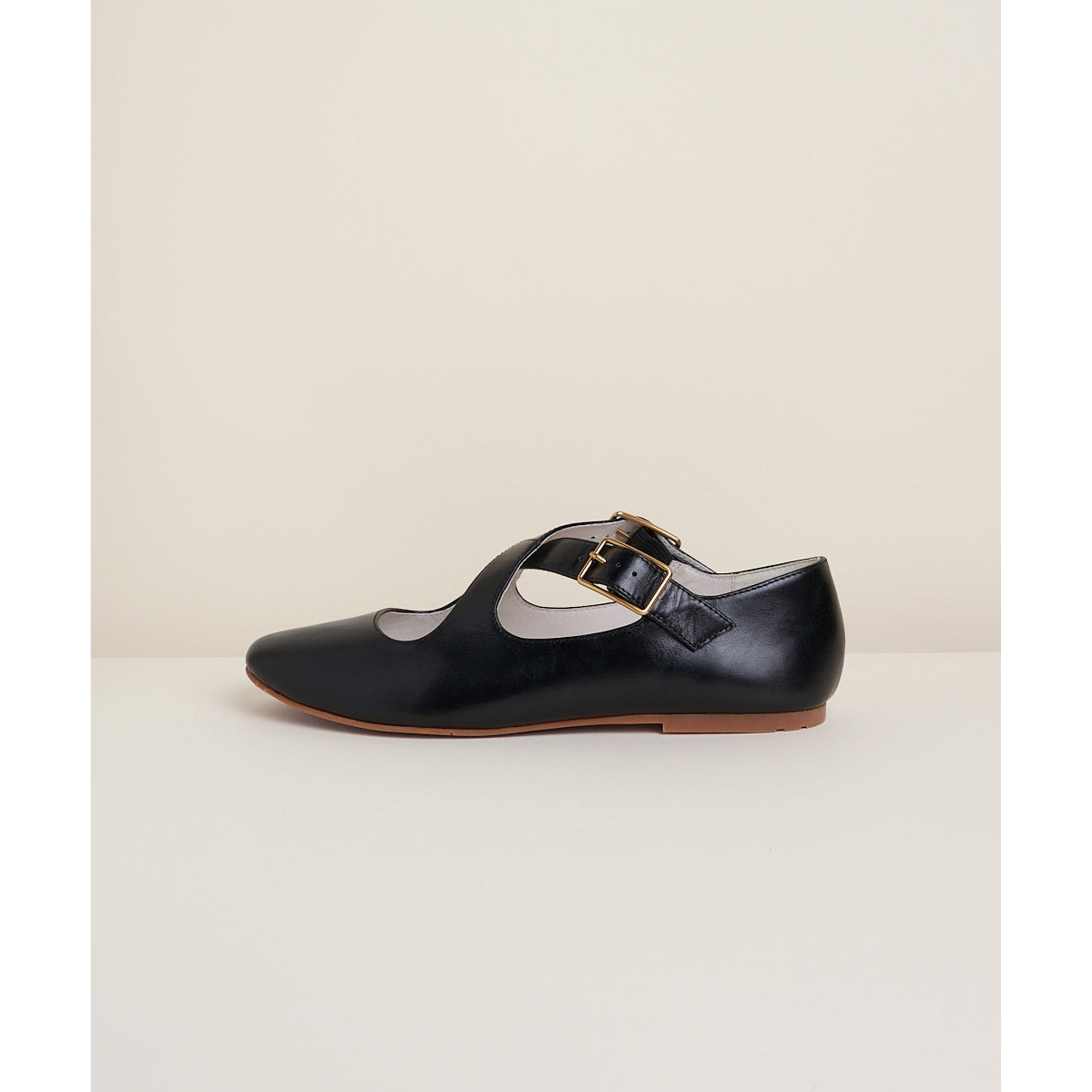 Georgie Leather Ballet Flat | Black