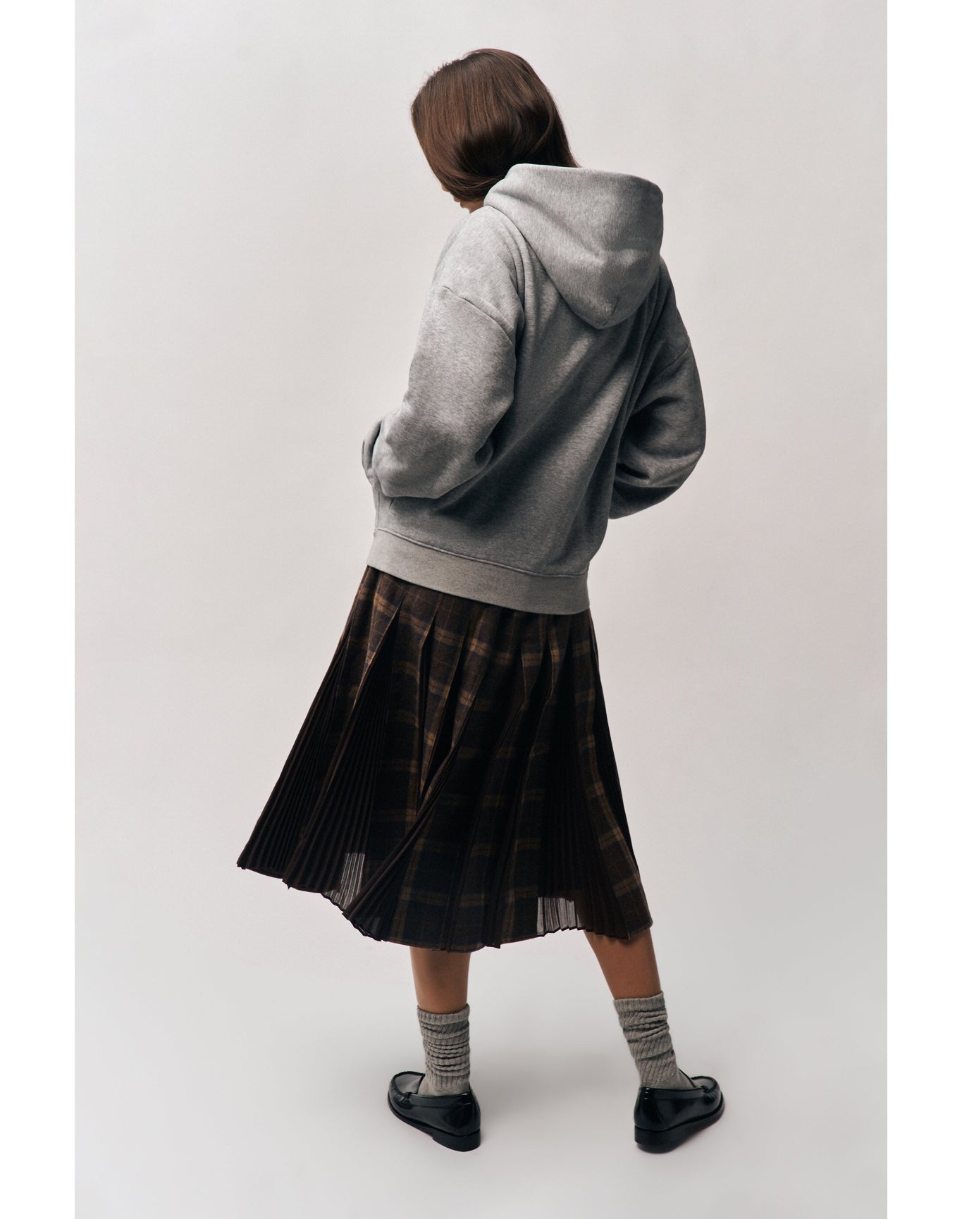 Gibson Chiffon Pleated Skirt | Tartan Multi