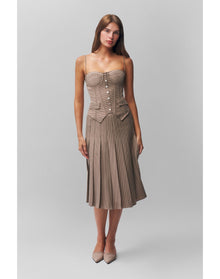 Gibson Pleated Skirt | Brown Plaid