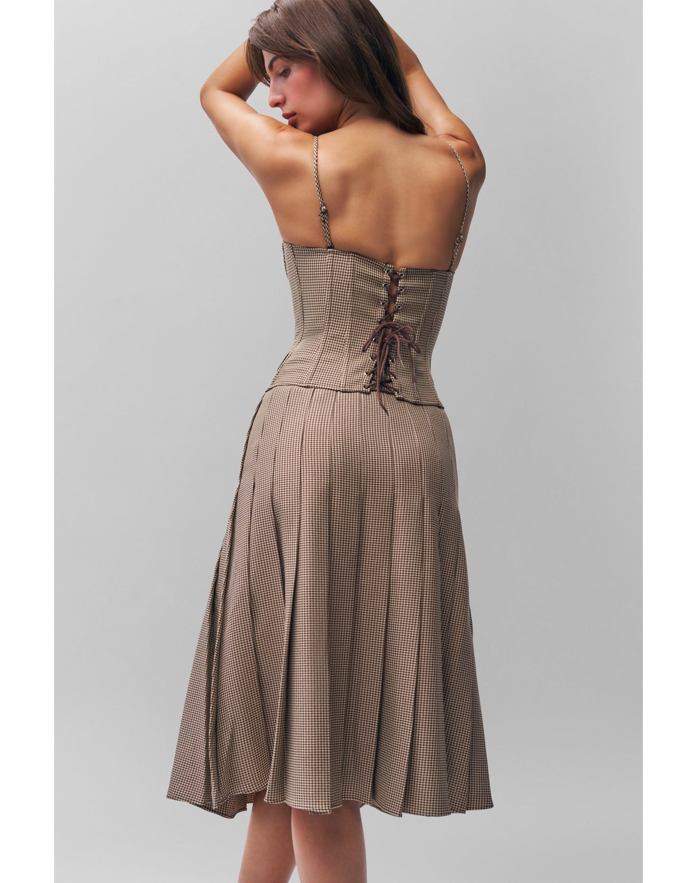Gibson Pleated Skirt | Brown Plaid