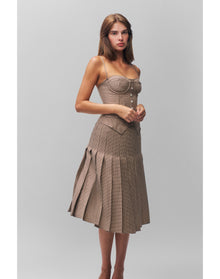 Gibson Pleated Skirt | Brown Plaid