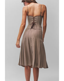 Gibson Pleated Skirt | Brown Plaid