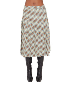 Gibson Pleated Skirt | Green Plaid