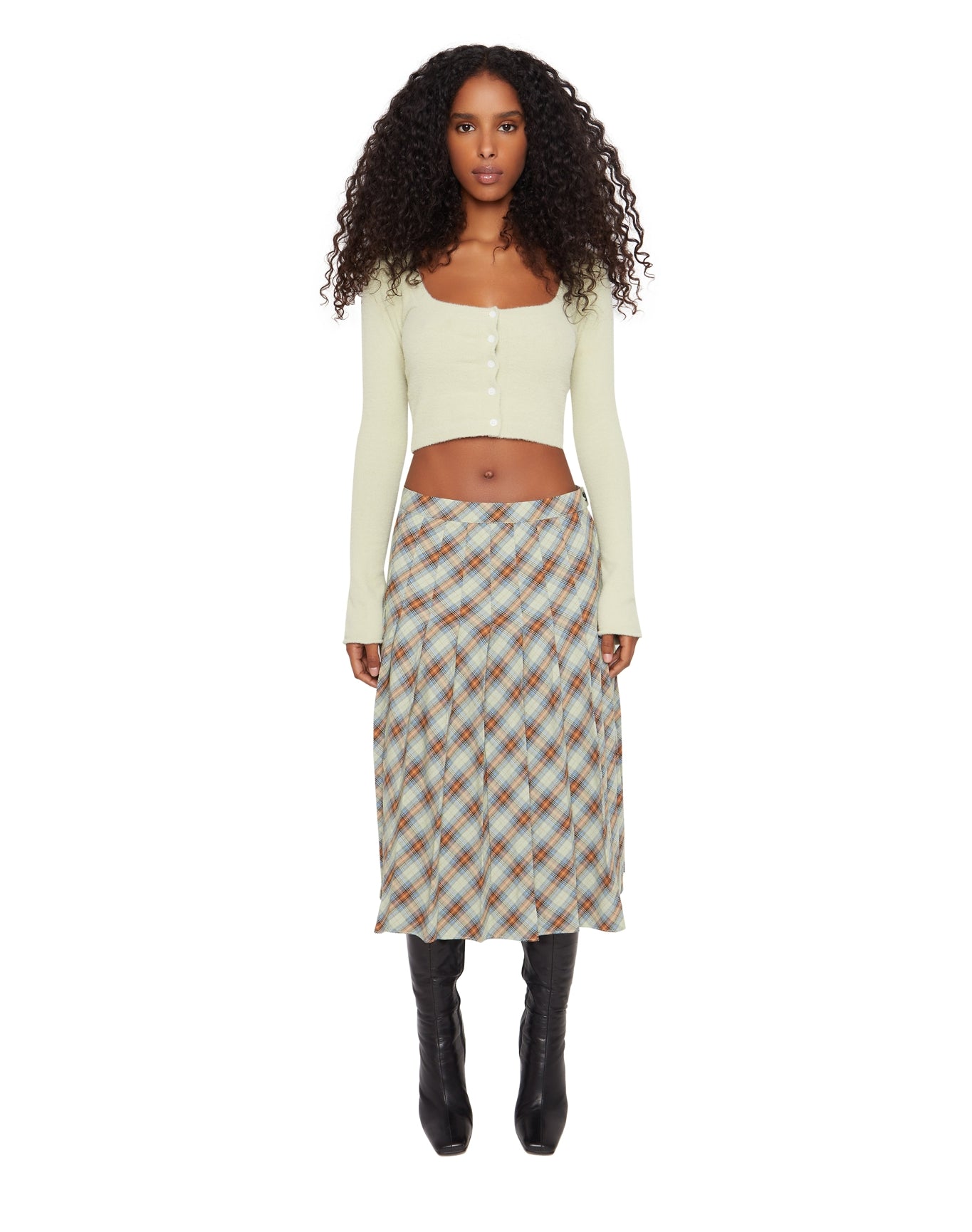 Gibson Pleated Skirt | Green Plaid