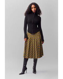 Gibson Pleated Skirt | Yellow Plaid