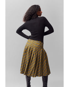 Gibson Pleated Skirt | Yellow Plaid