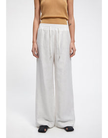 Gilbert | Linen Wide Leg Pants | White