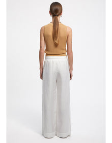 Gilbert | Linen Wide Leg Pants | White
