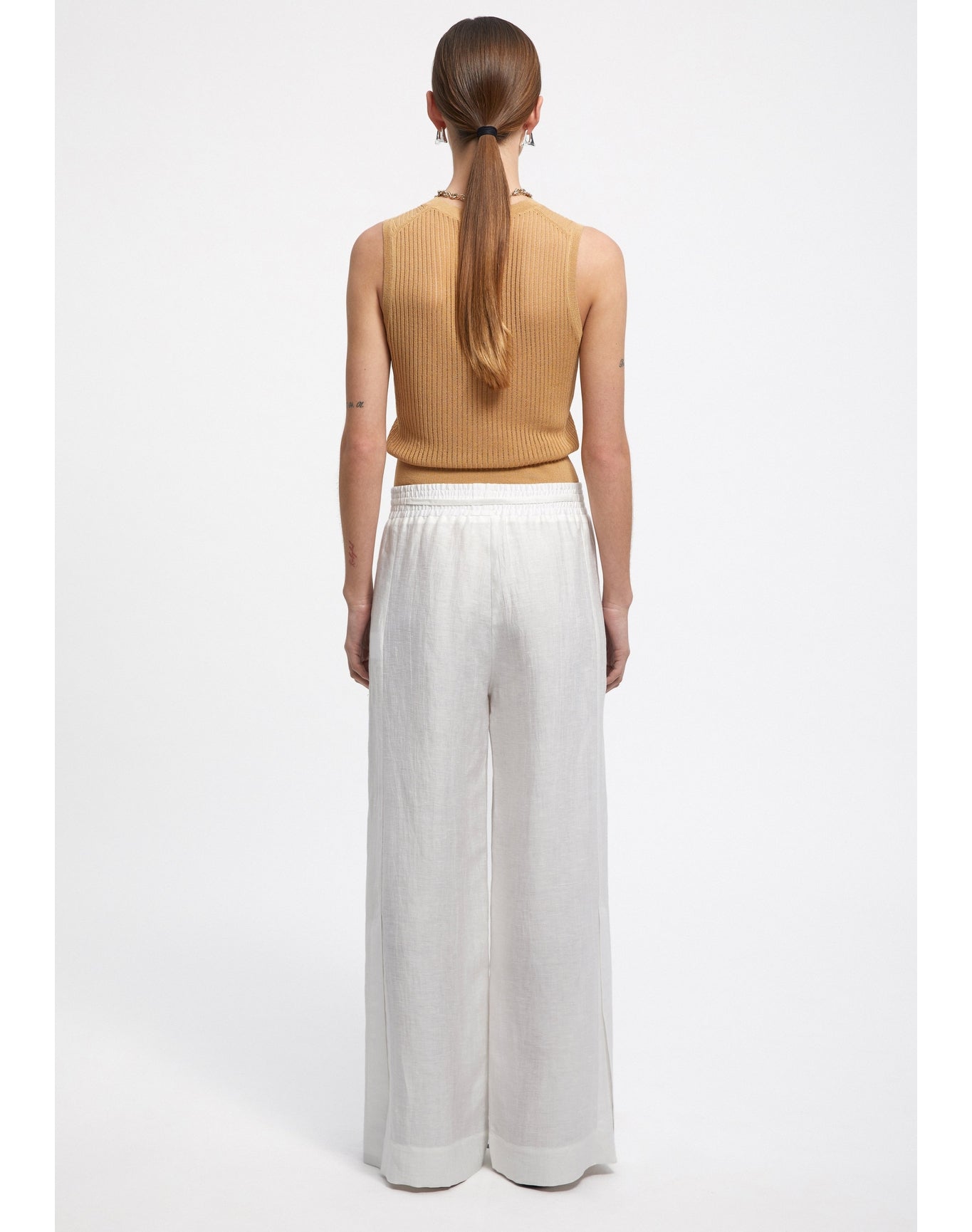 Gilbert | Linen Wide Leg Pants | White