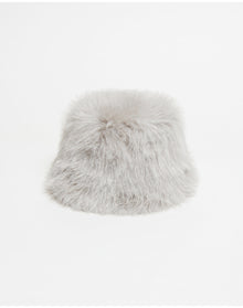 Gilly Faux Fur Bucket Hat | Silver