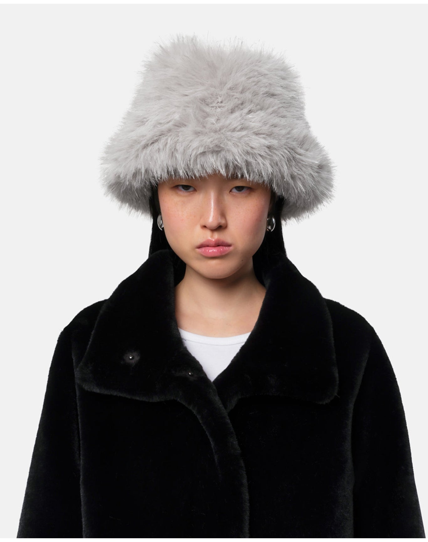 Gilly Faux Fur Bucket Hat | Silver