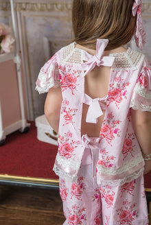 Girl | Amelia Pink Flower Print Short Sleeve Top