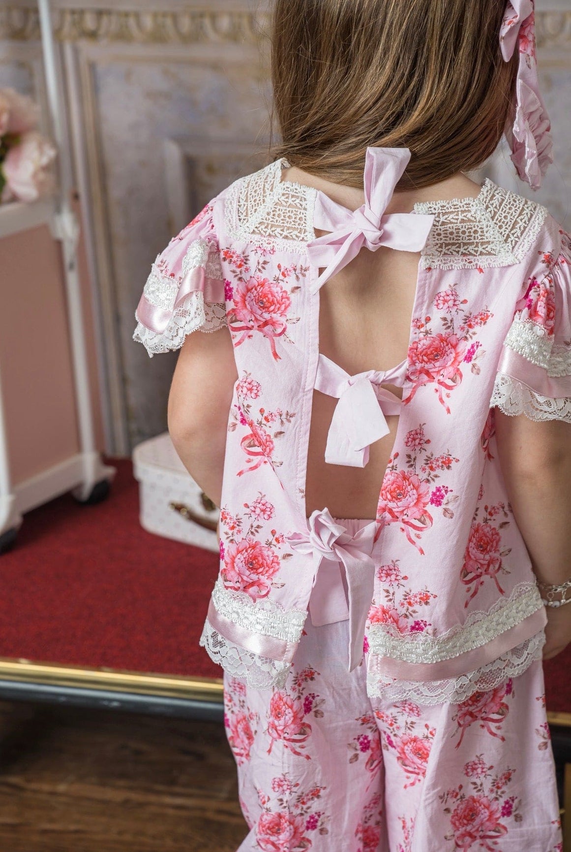 Girl | Amelia Pink Flower Print Short Sleeve Top