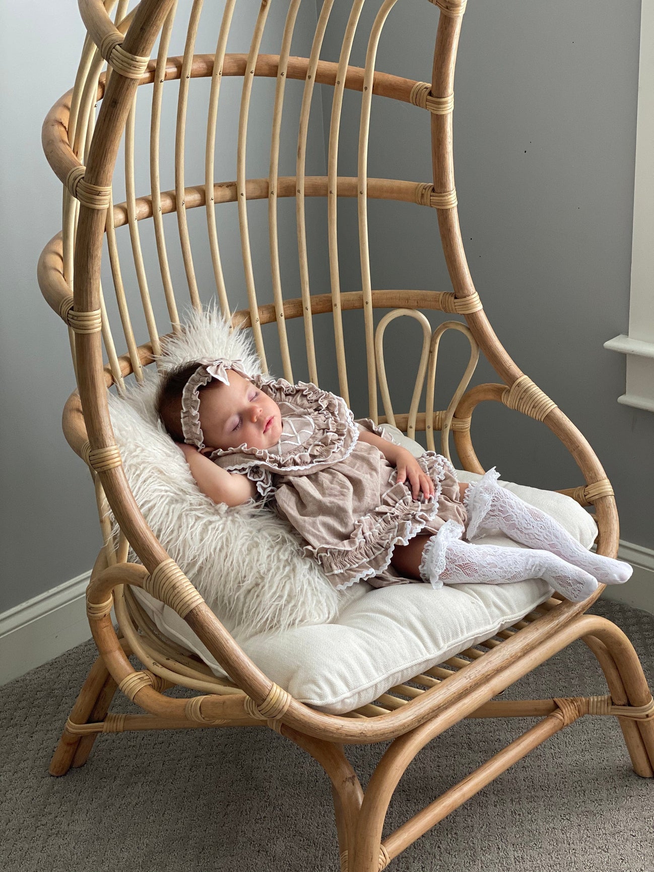 Girl | Ashlyn Linen Hair Sash | Beige