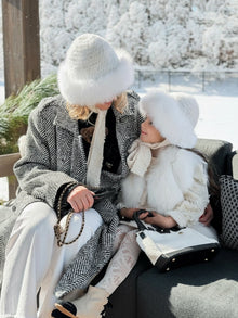 Girl | Ava Kids Fox Fur Hat | Ivory