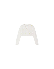 Girl | Beaded Surplice Cardigan | Milk White