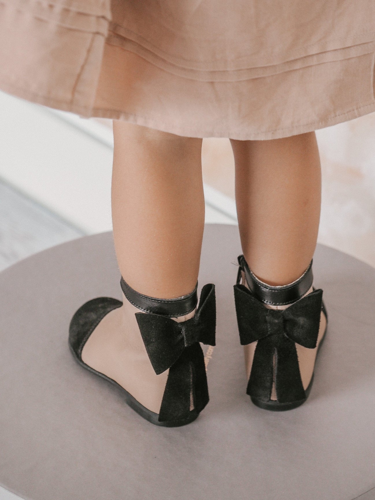 Girl | Clara Leather Booties | Pink x Black