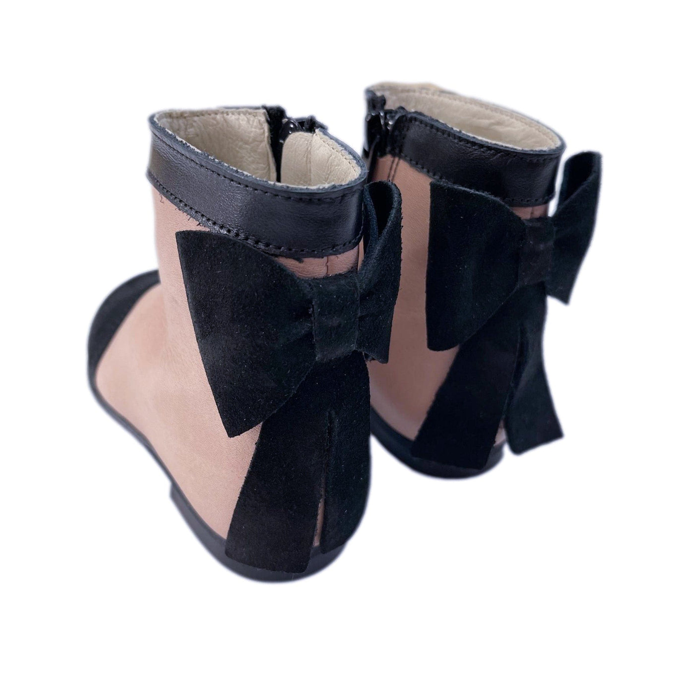 Girl | Clara Leather Booties | Pink x Black