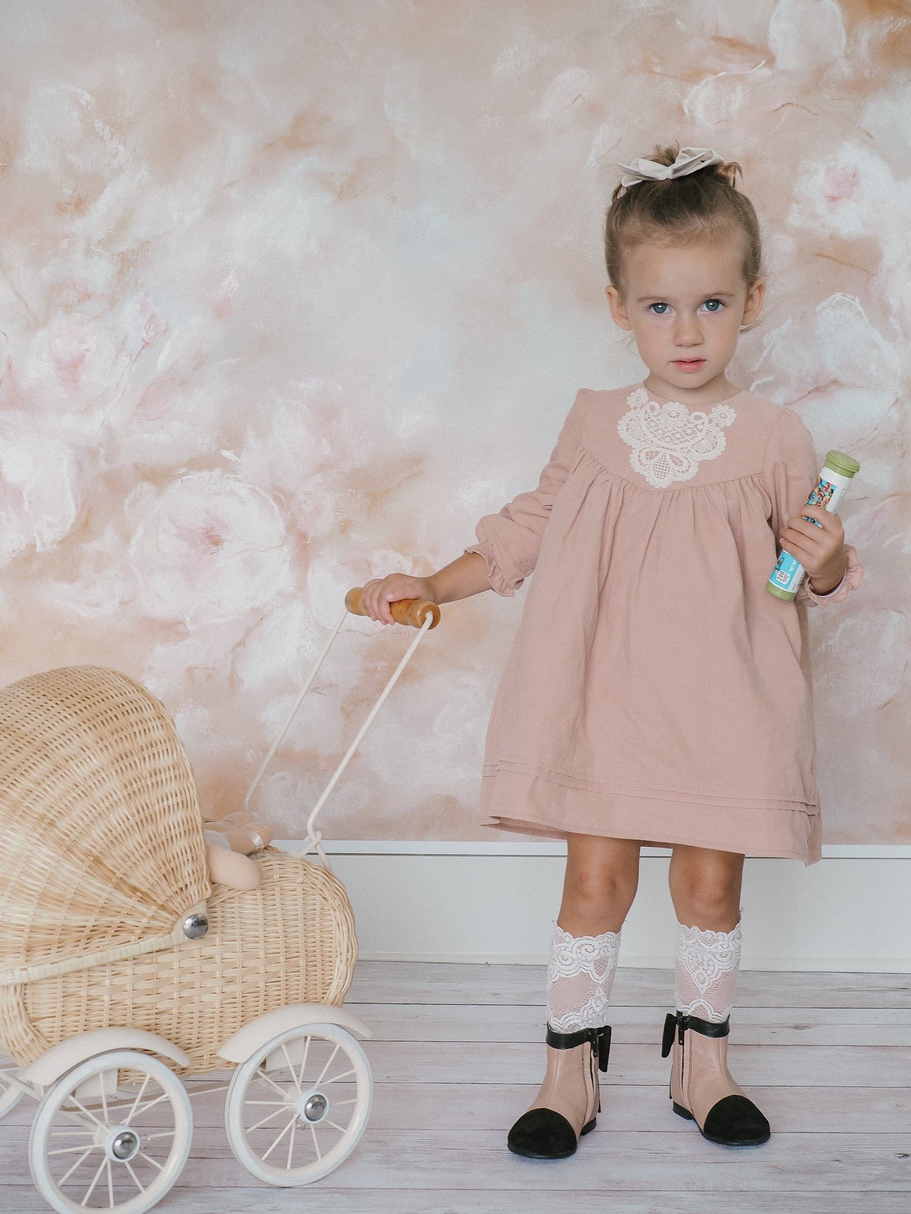 Girl | Clara Leather Booties | Pink x Black