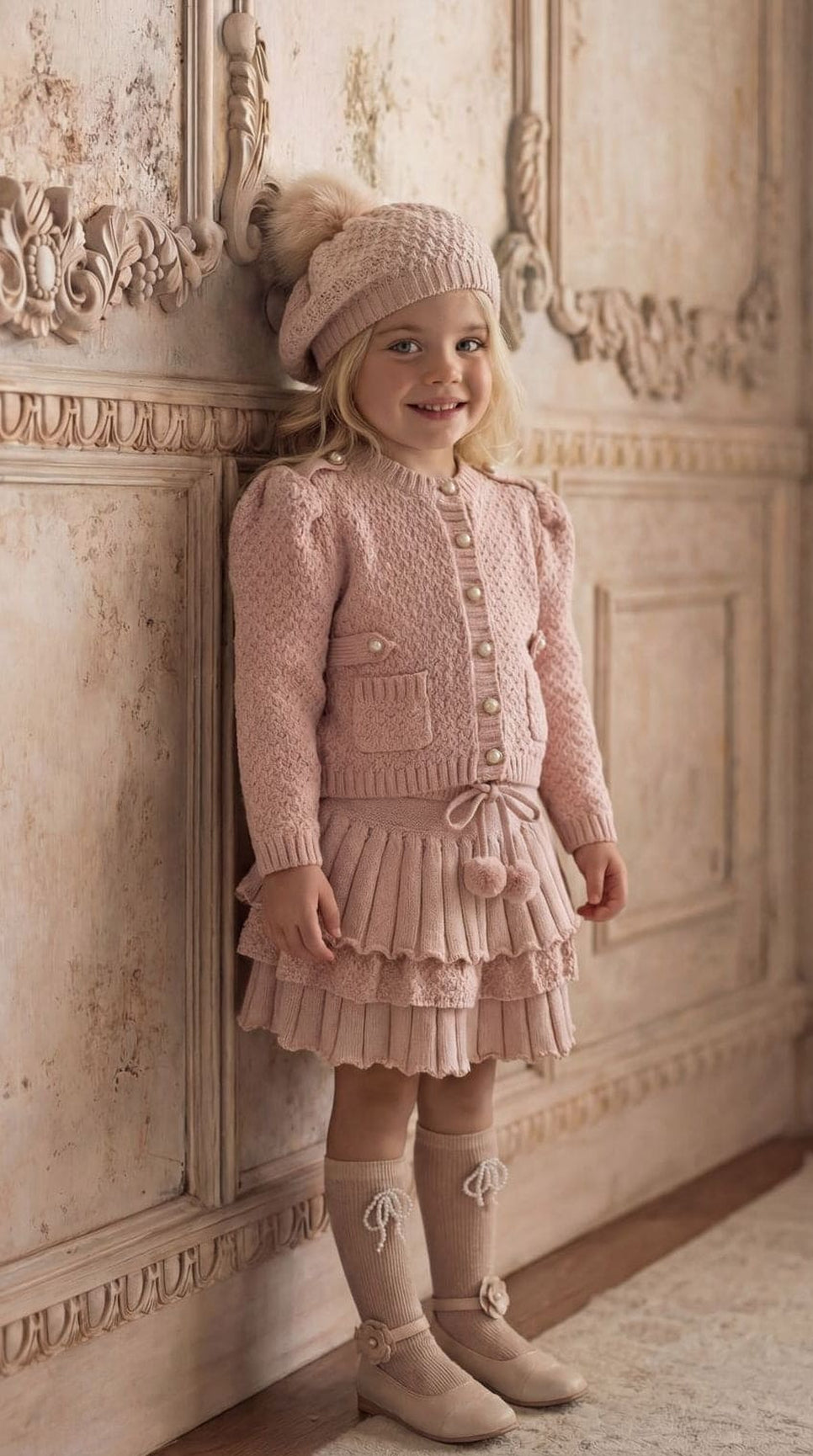 Girl | Julie Pink Knit Cotton Cardigan