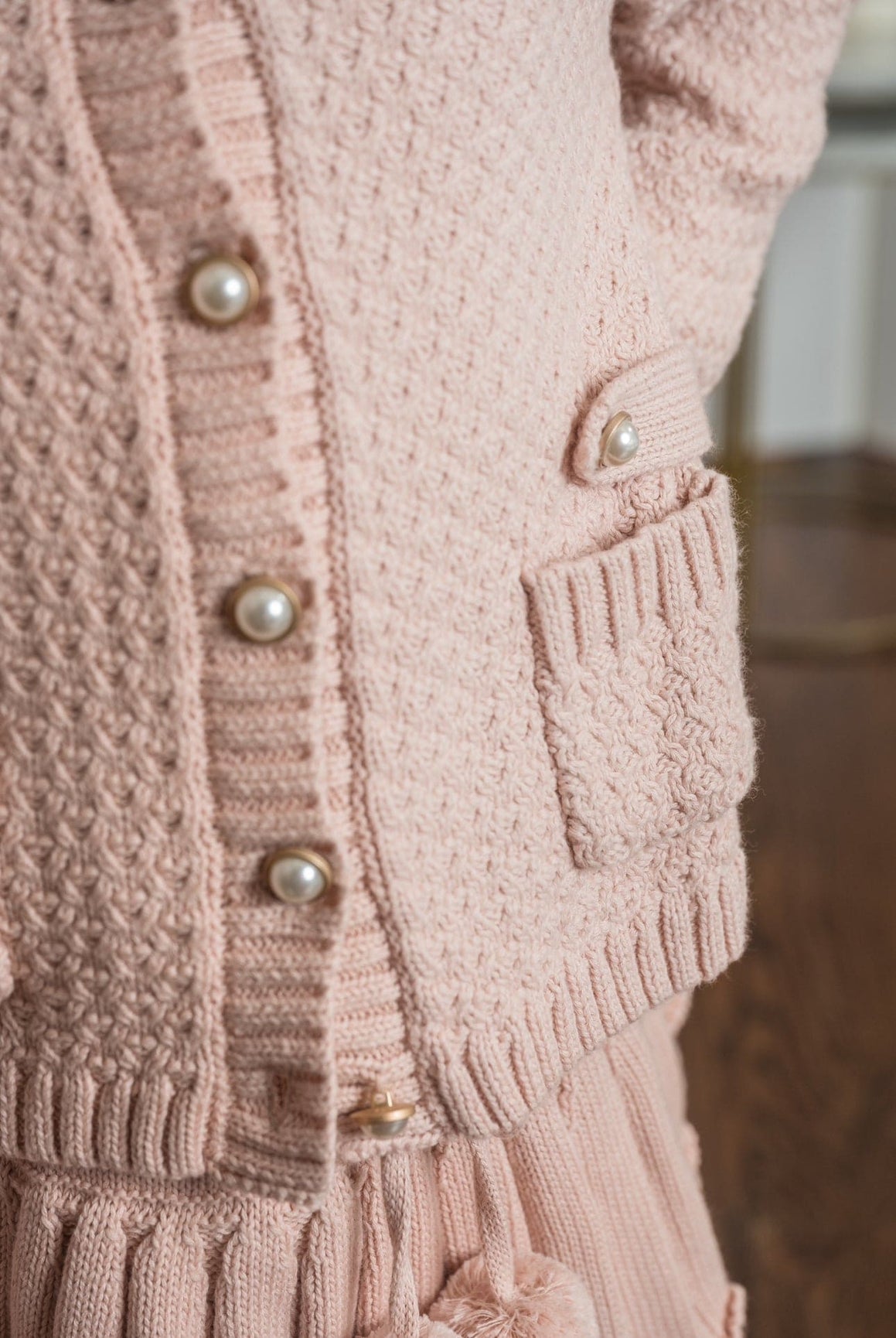 Girl | Julie Pink Knit Cotton Cardigan