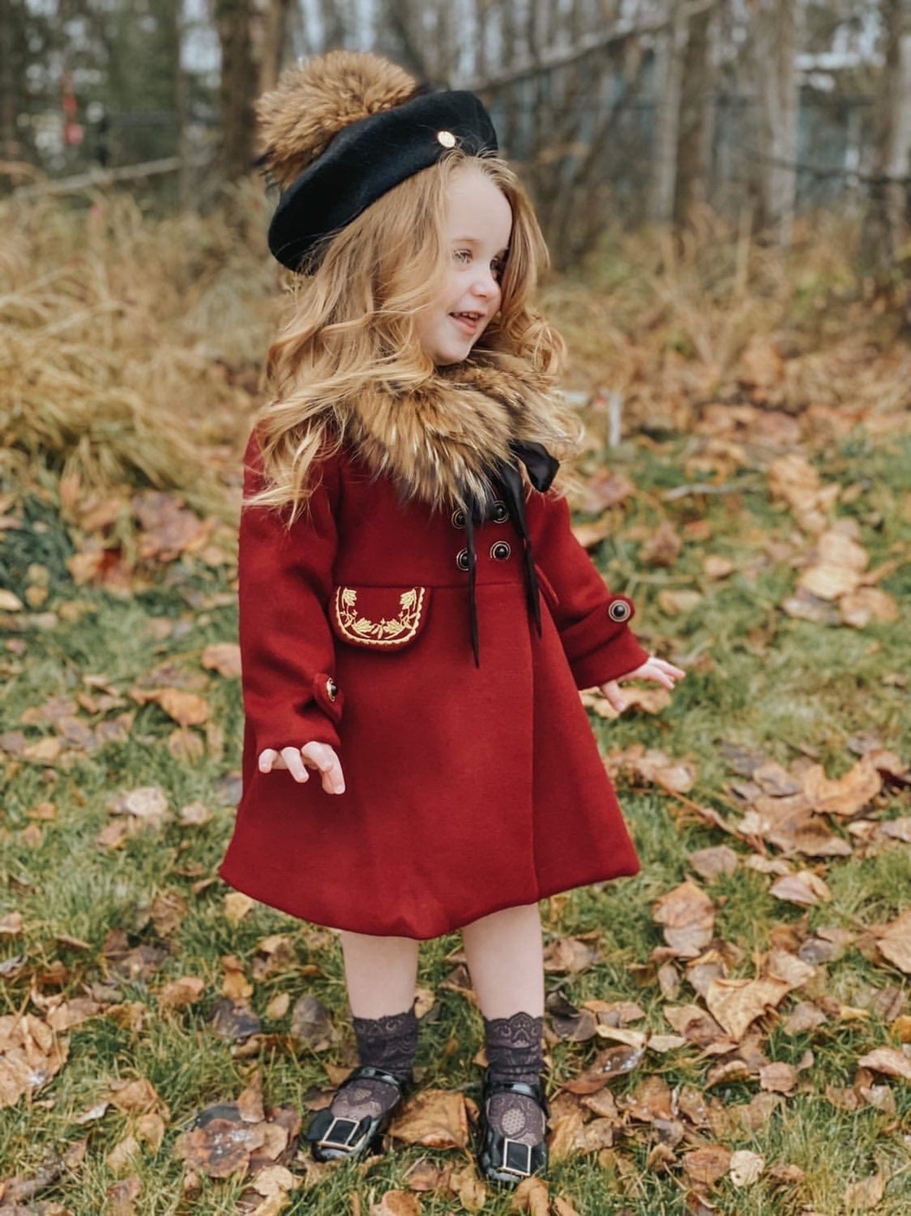 Girl | The Empress Garnet Wool Coat | Red