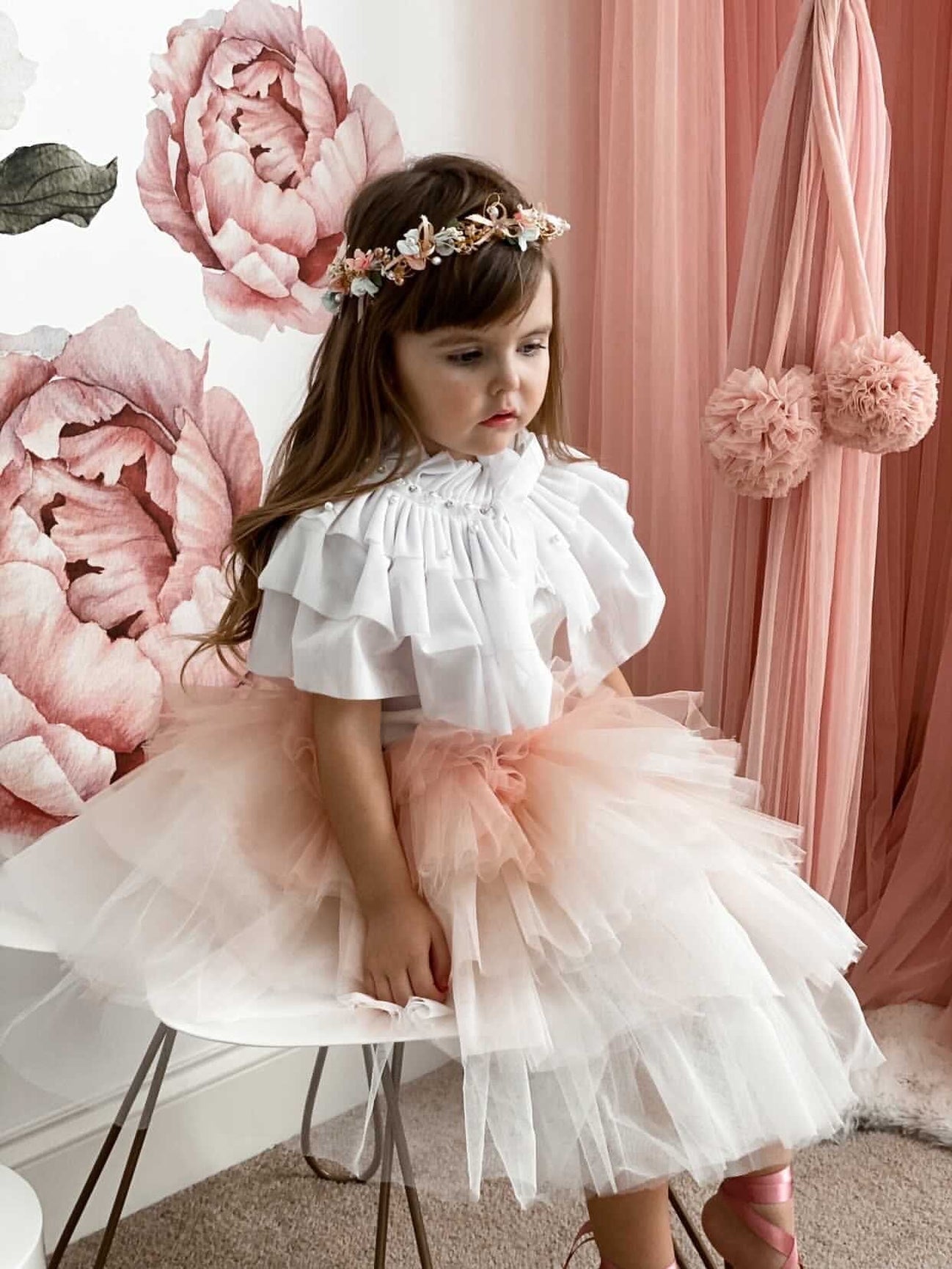 Girl | Victorian Tulle Cape | White