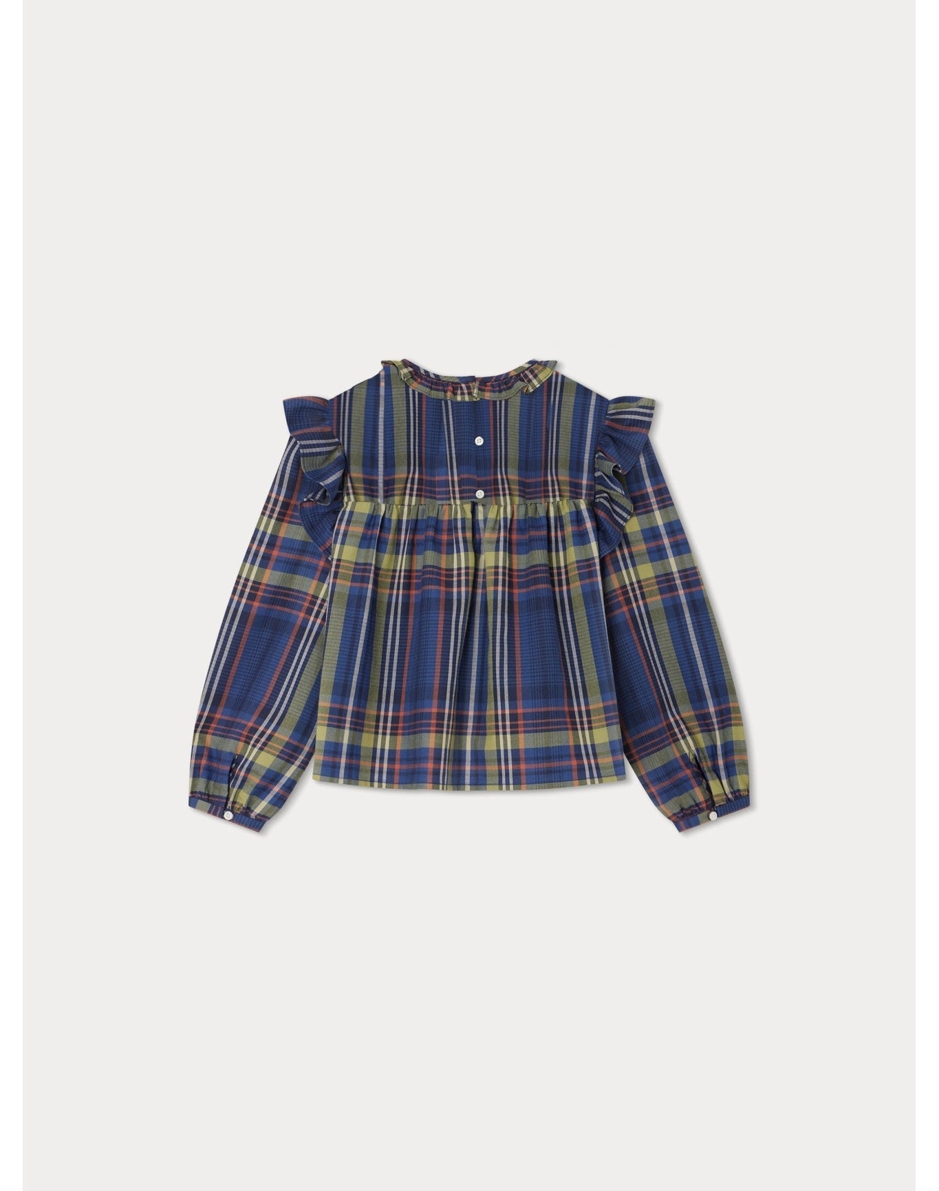 Girls | Domitille Blouse Tartan | 10Y-14Y | Navy
