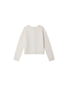 Girls | Embroidered Bead Cardigan | Milk White