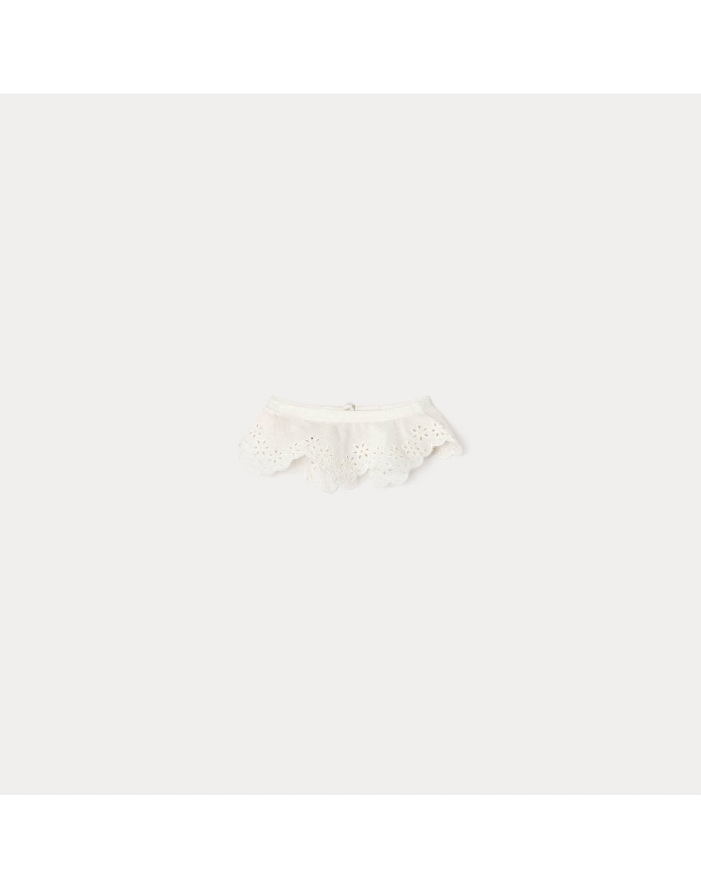Girls | Embroidered Bilov Detachable Collar | White