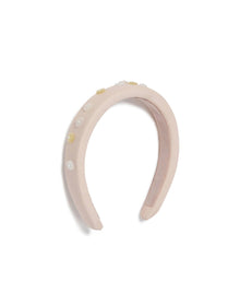 Girls | Embroidered Headband | Petal Pink