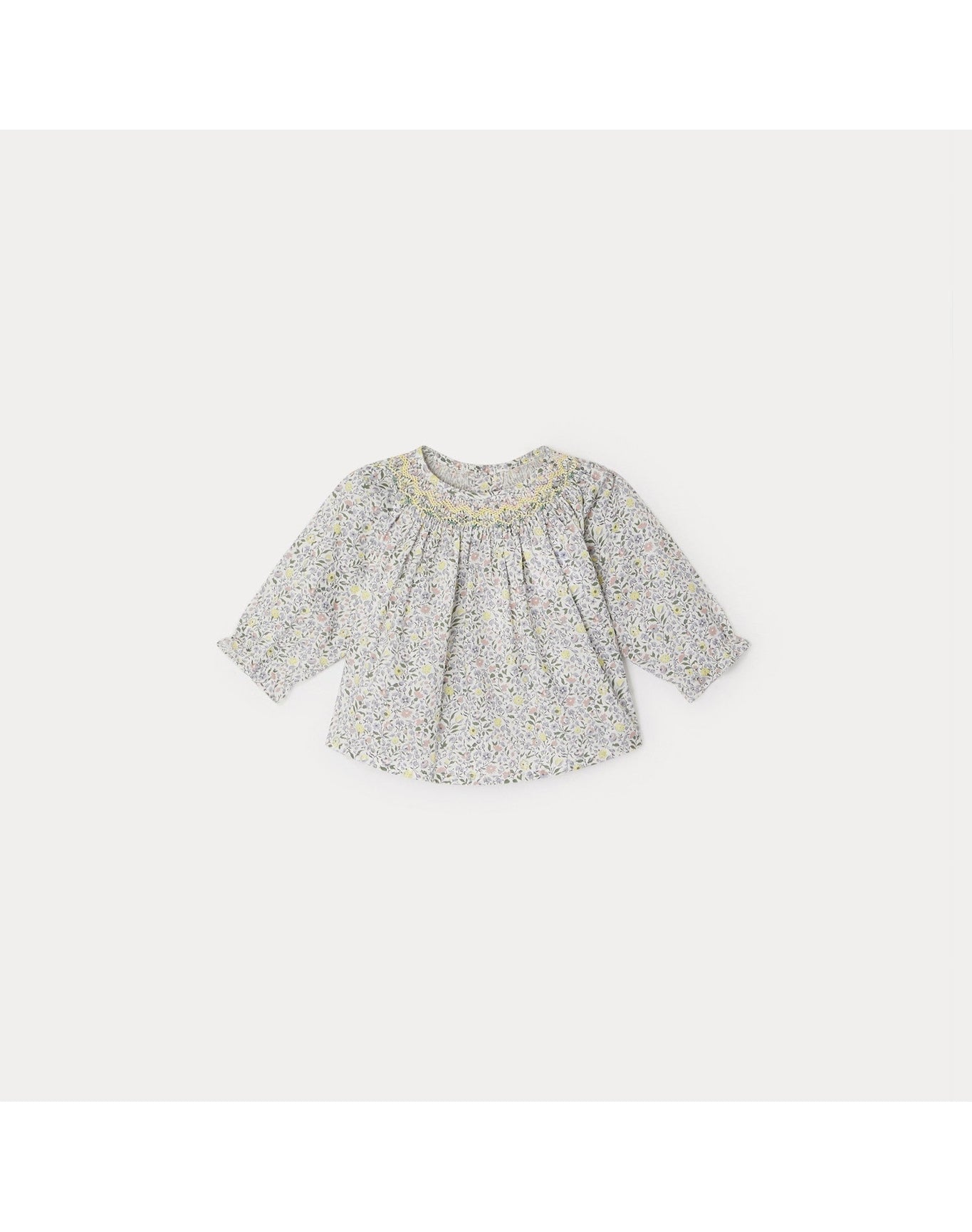 Girls | Griotte Smocked Blouse | Grey