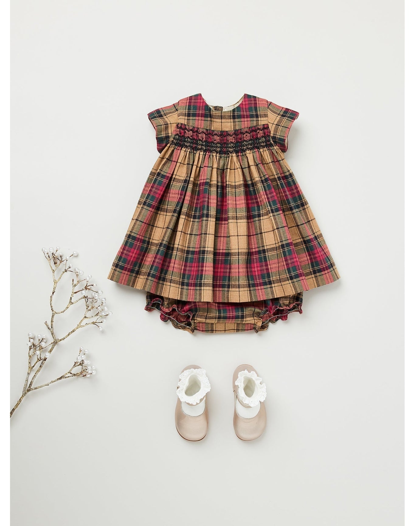Girls | Maruska Smocked Dress | 2Y-3Y | Camel