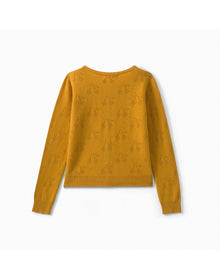 Girls | Openwork Cashmere Cardigan | Buttercup Yellow
