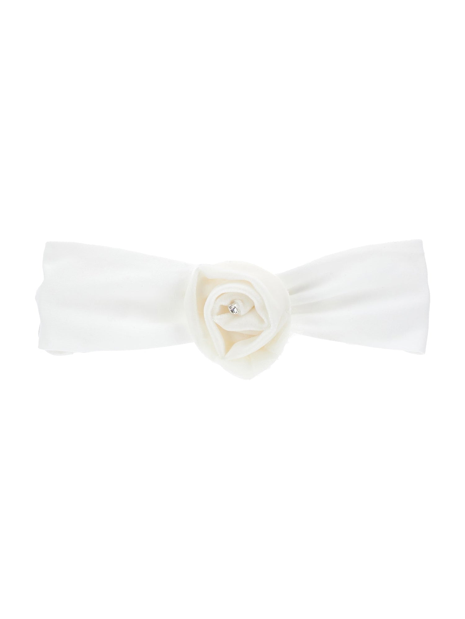 Girls | Velvet Band With Rose | Cream