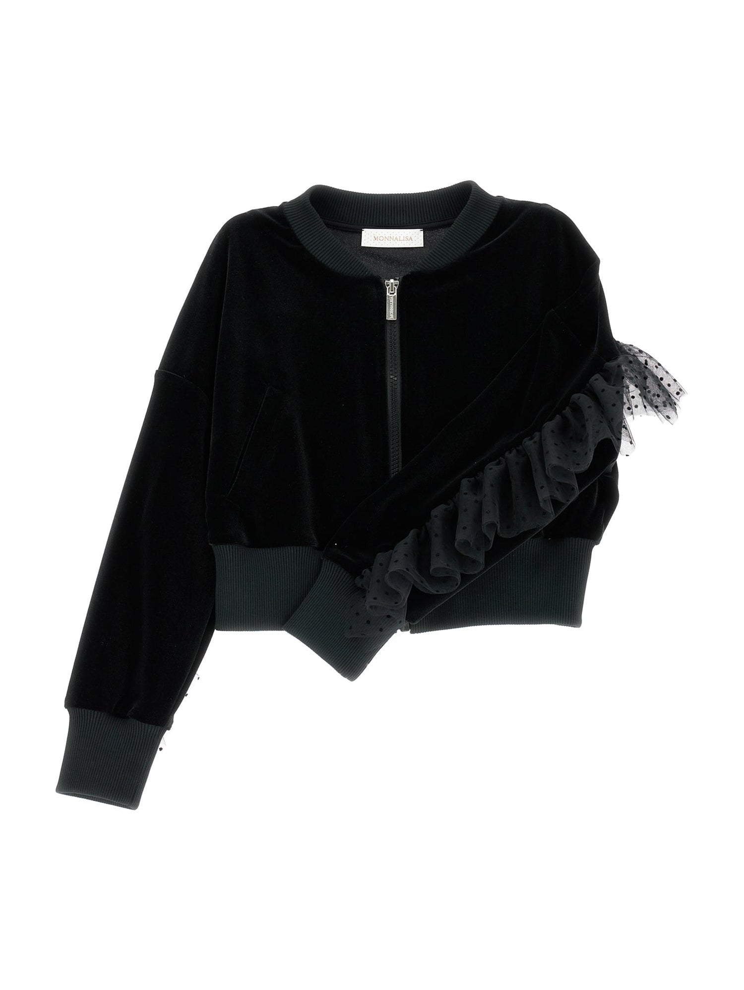 Girls | Warp-Knit Chenille Sweatshirt | Black