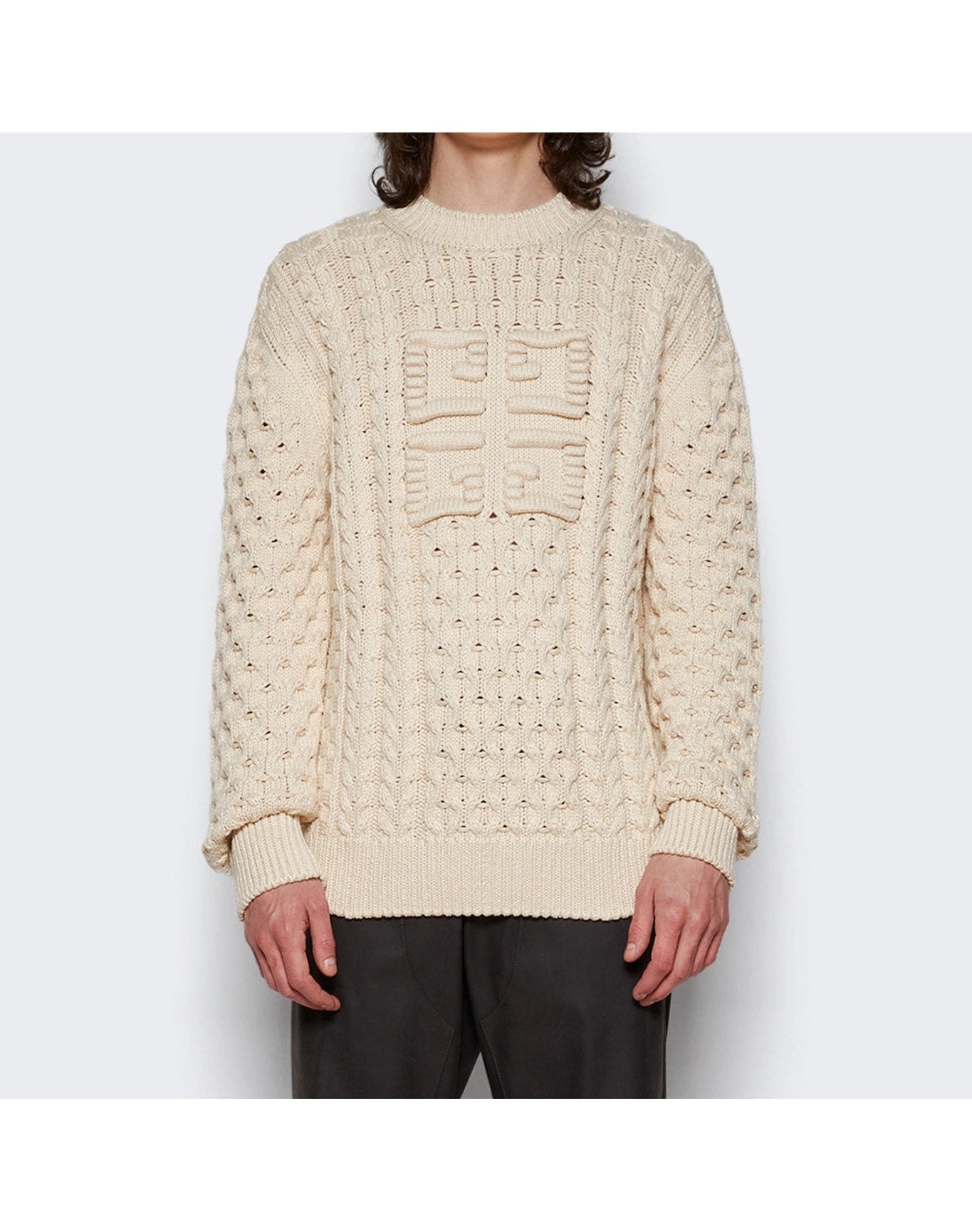 Givenchy | Men | 4g Cable-knit Sweater | Cream