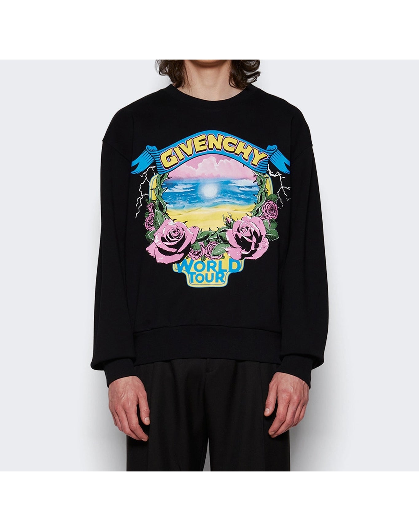 Givenchy | Men | Graphic Crew-neck Pullover Sweater | Black