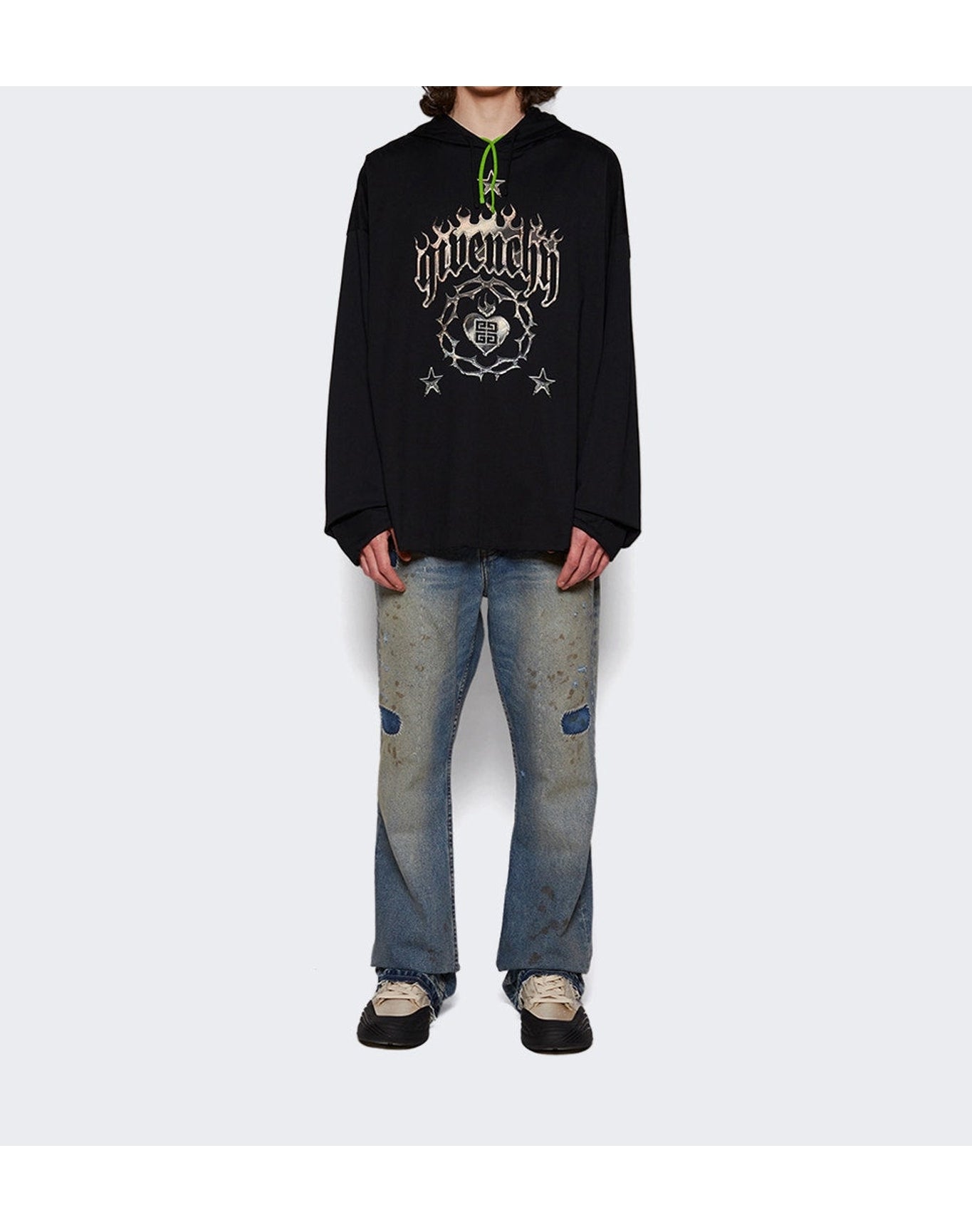 Givenchy | Men | Graphic Vintage Hoodie | Black
