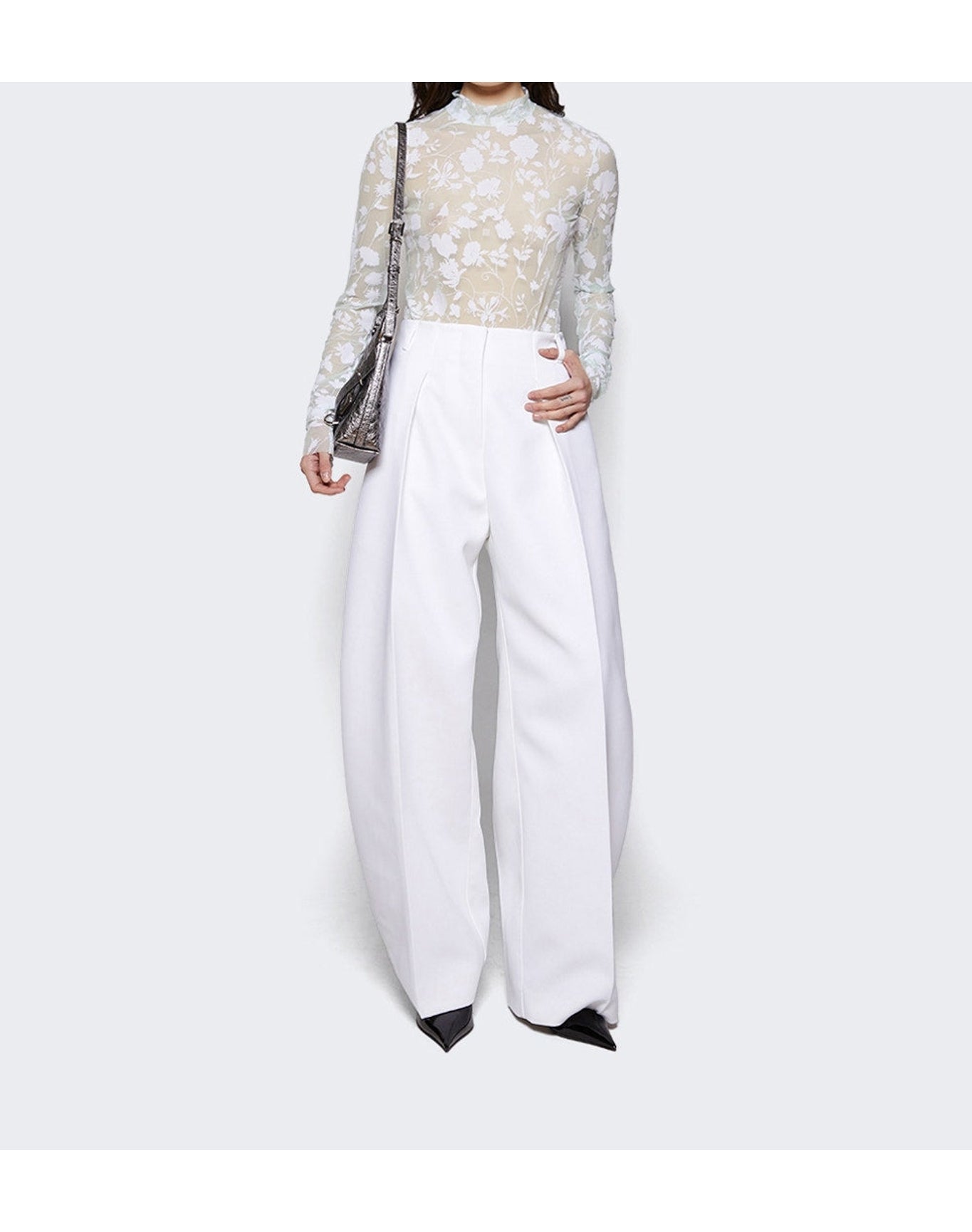 Givenchy | Women | Floral Tulle Bodysuit | White
