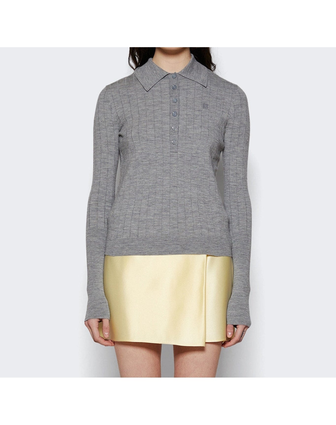 Givenchy | Women | Long Sleeve Polo | Heather Grey