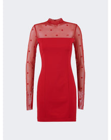 Givenchy | Women | Mock Neck Midi Tubino Dress Vermilion | Red