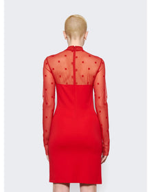 Givenchy | Women | Mock Neck Midi Tubino Dress Vermilion | Red