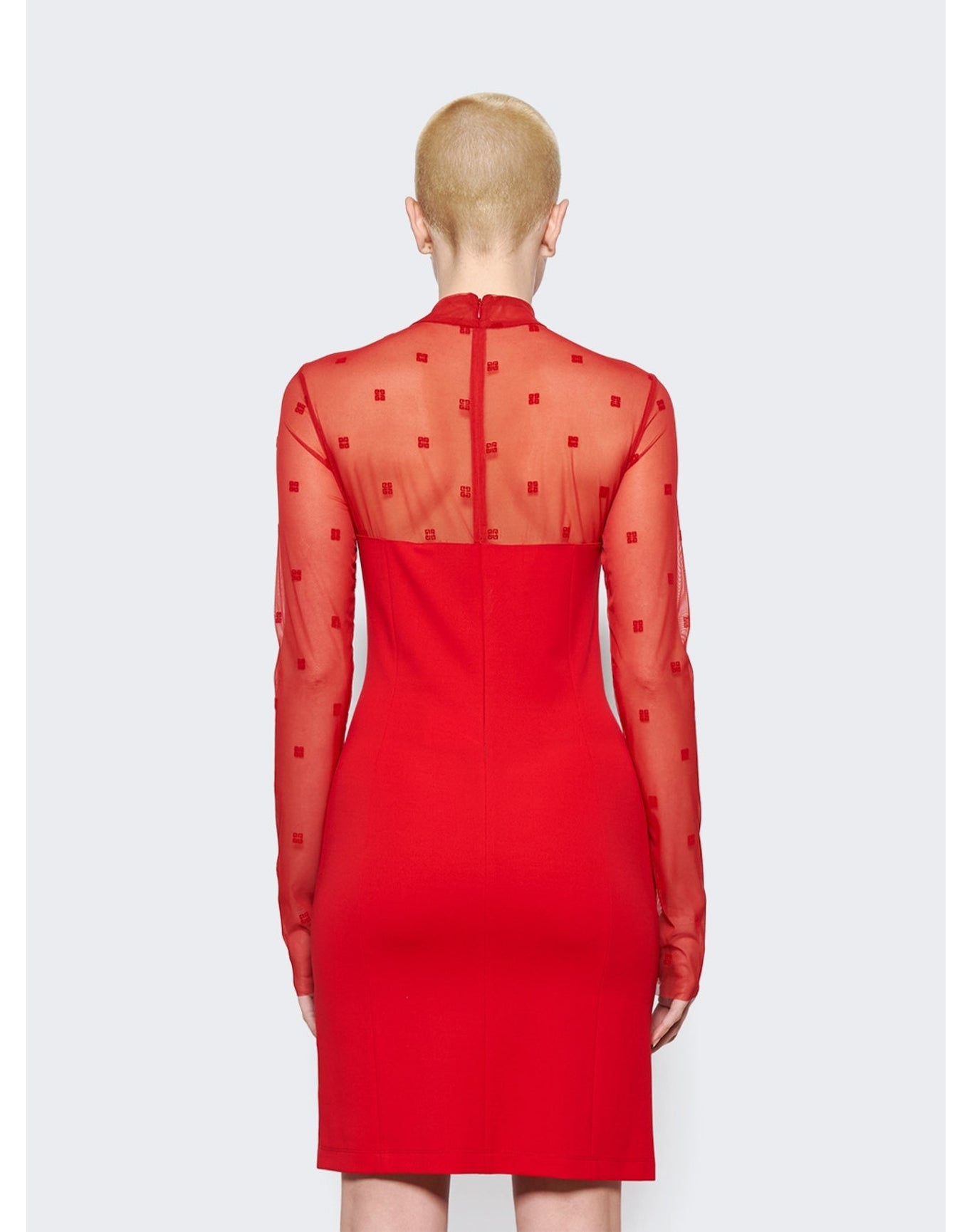 Givenchy | Women | Mock Neck Midi Tubino Dress Vermilion | Red